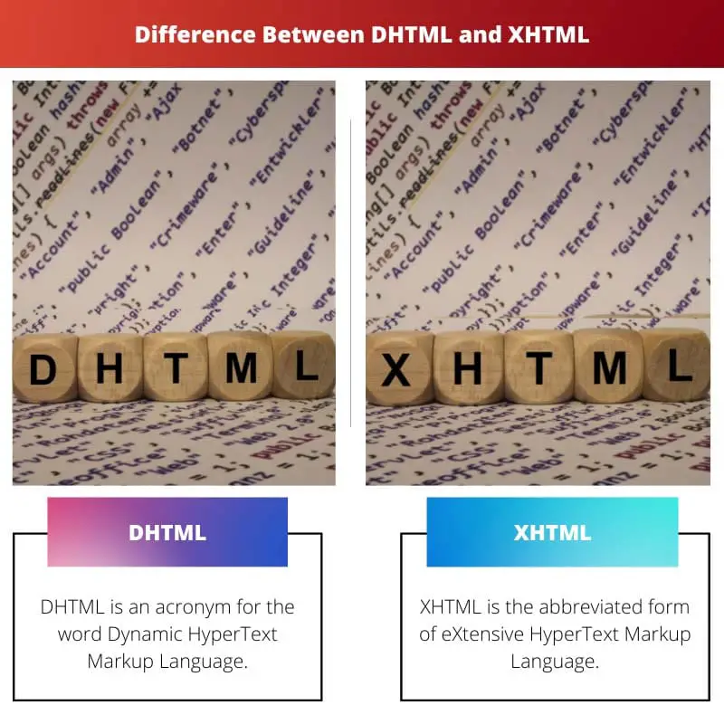 Difference Between DHTML and XHTML