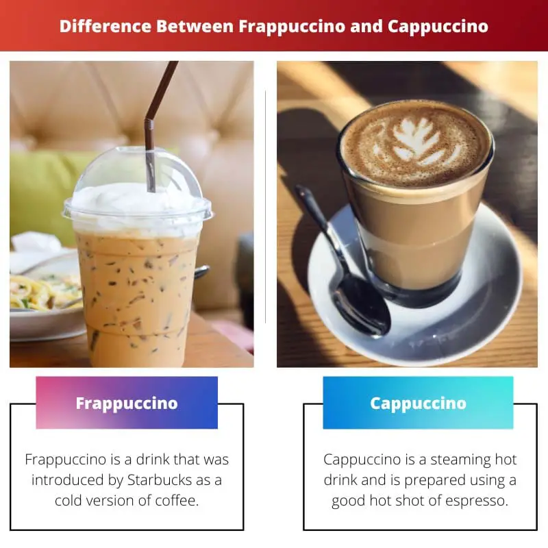 Difference Between Frappuccino and Cappuccino