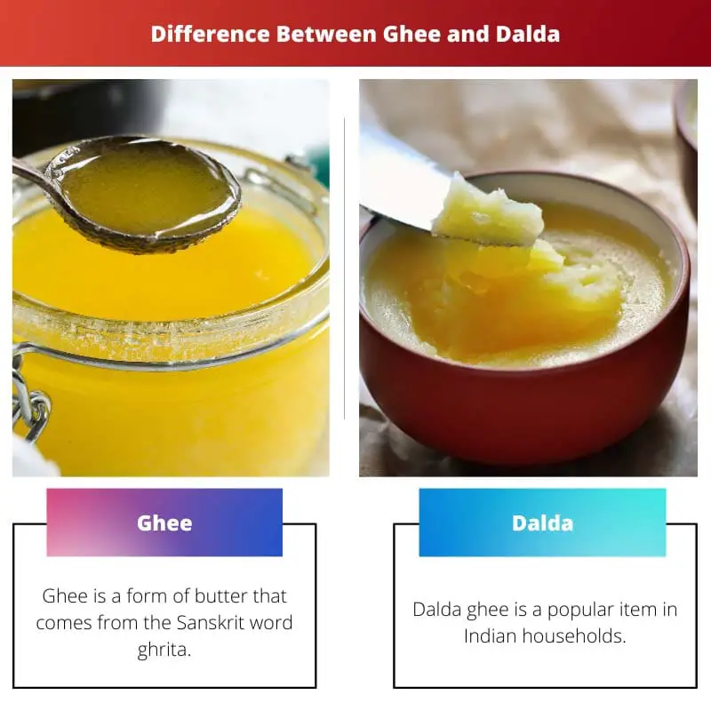 Difference Between Ghee and Dalda