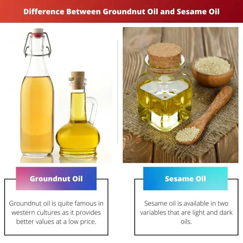 Difference Between Groundnut Oil and Sesame Oil