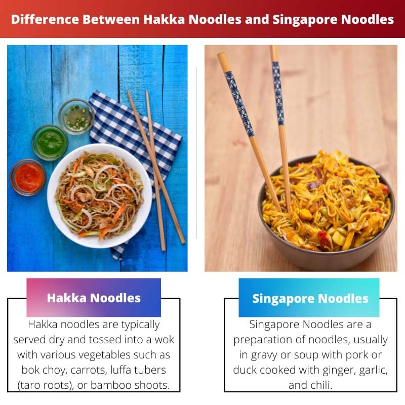 Difference Between Hakka Noodles and Singapore Noodles