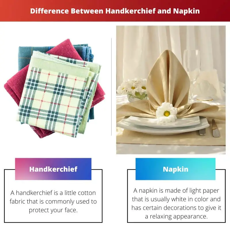 Difference Between Handkerchief and Napkin