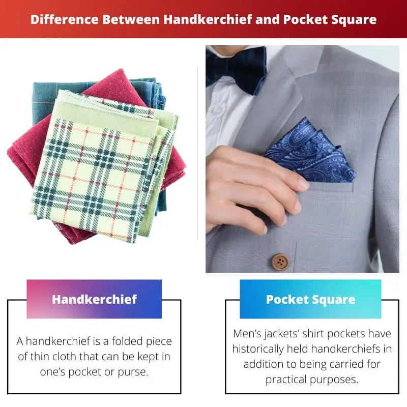 Difference Between Handkerchief and Pocket Square