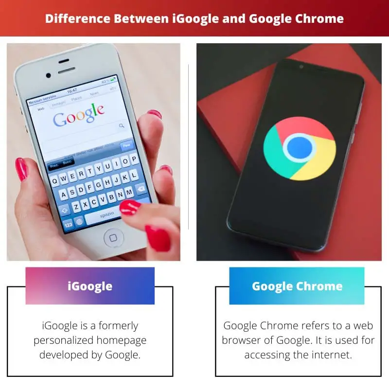 Difference Between IGoogle and Google Chrome