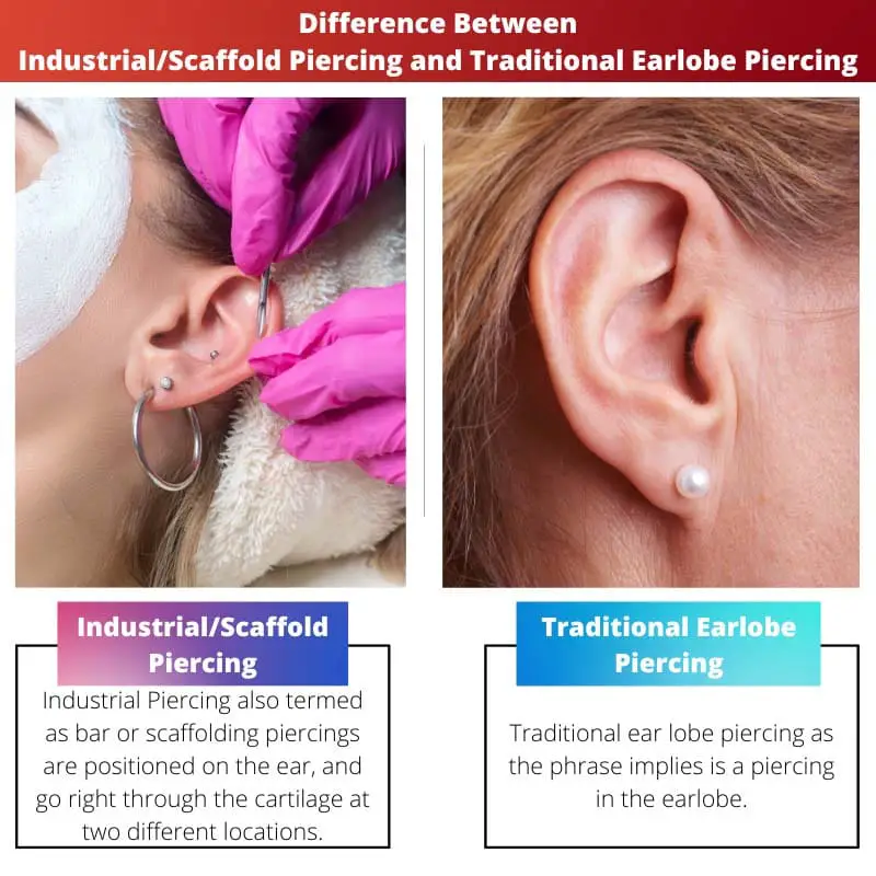 Difference Between IndustrialScaffold Piercing and Traditional Earlobe Piercing