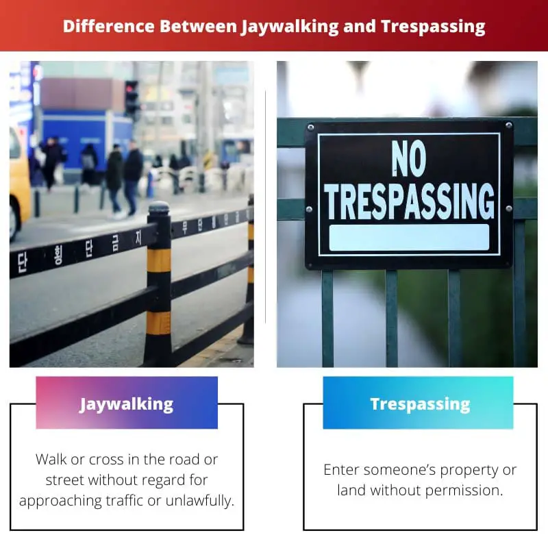 Difference Between Jaywalking and Trespassing