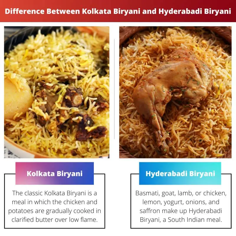 Difference Between Kolkata Biryani and Hyderabadi Biryani