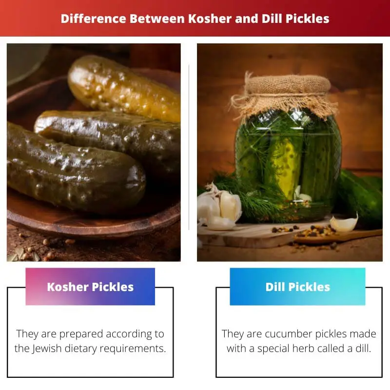 Difference Between Kosher and Dill Pickles