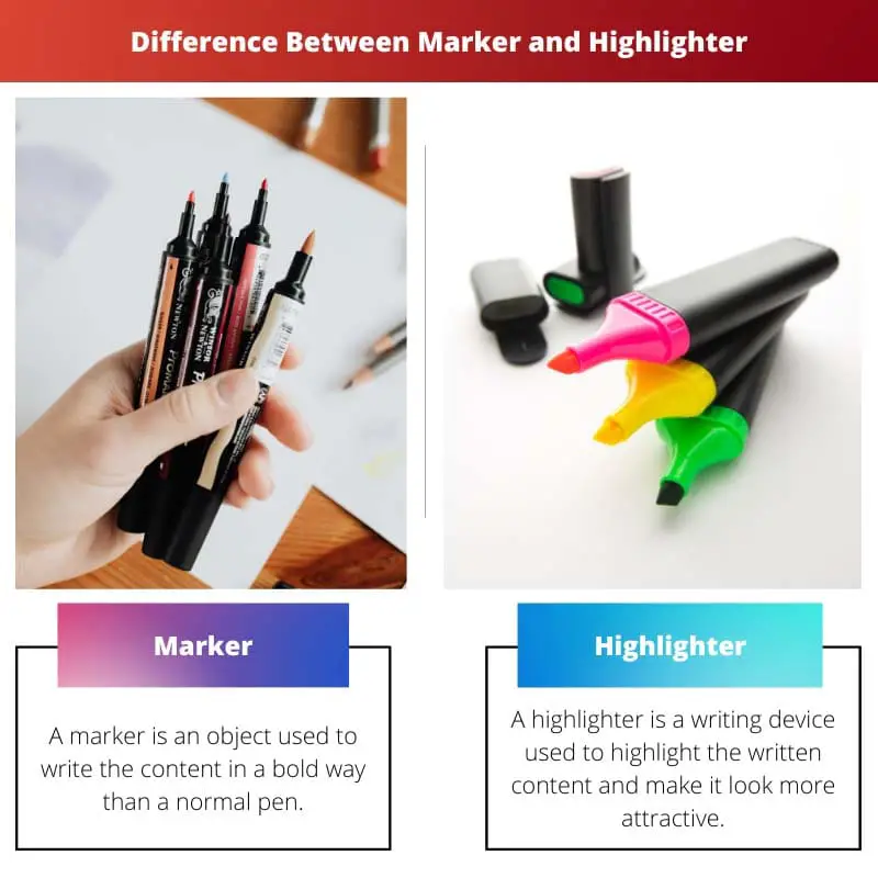 Difference Between Marker and Highlighter