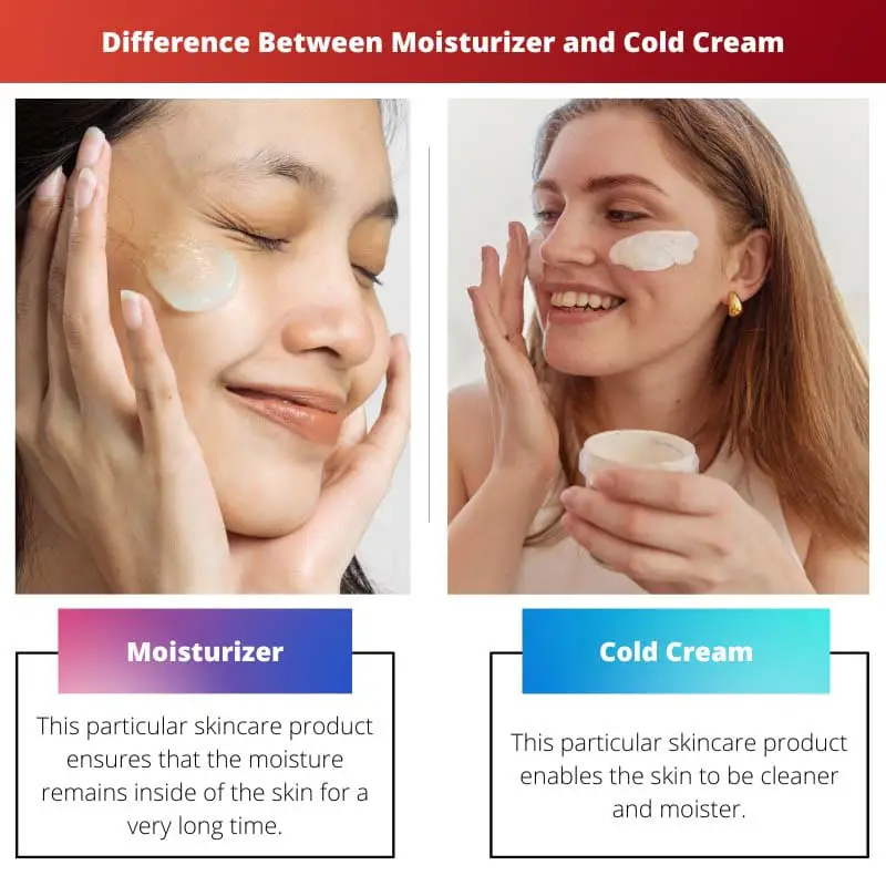 Difference Between Moisturizer and Cold Cream