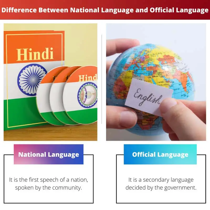 Difference Between National Language and Official Language