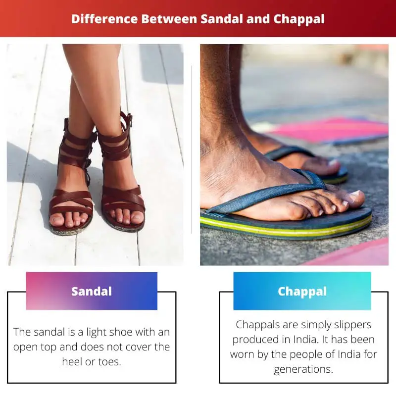 Difference Between Sandal and Chappal