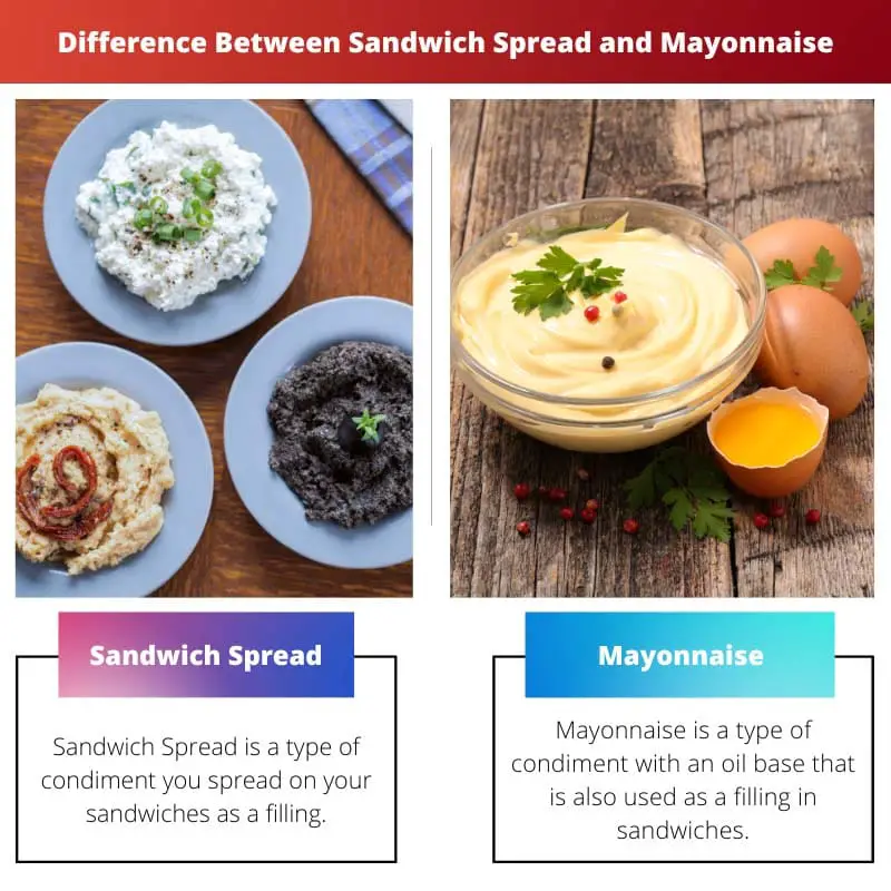 Difference Between Sandwich Spread and Mayonnaise