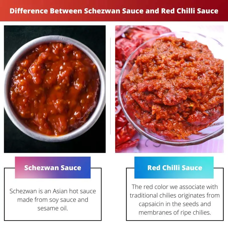 Difference Between Schezwan Sauce and Red Chilli Sauce