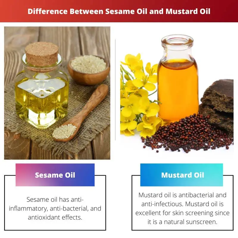 Difference Between Sesame Oil and Mustard Oil