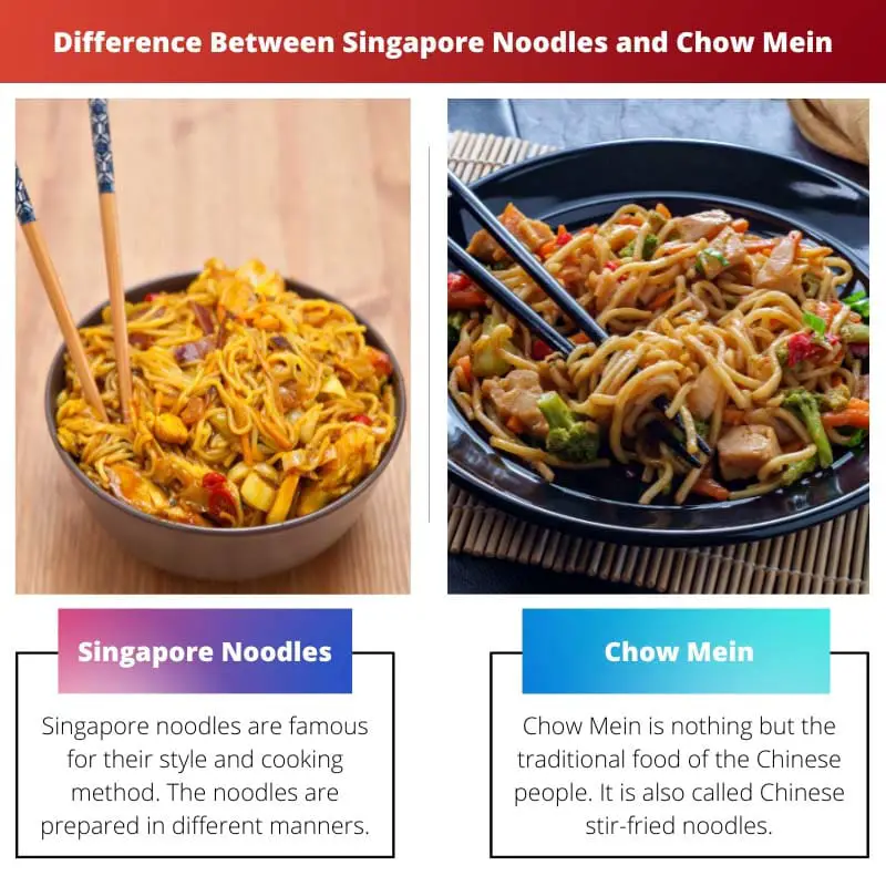 Difference Between Singapore Noodles and Chow Mein