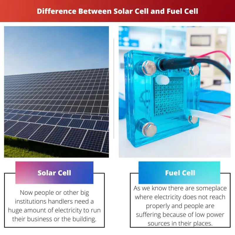 Difference Between Solar Cell and Fuel Cell
