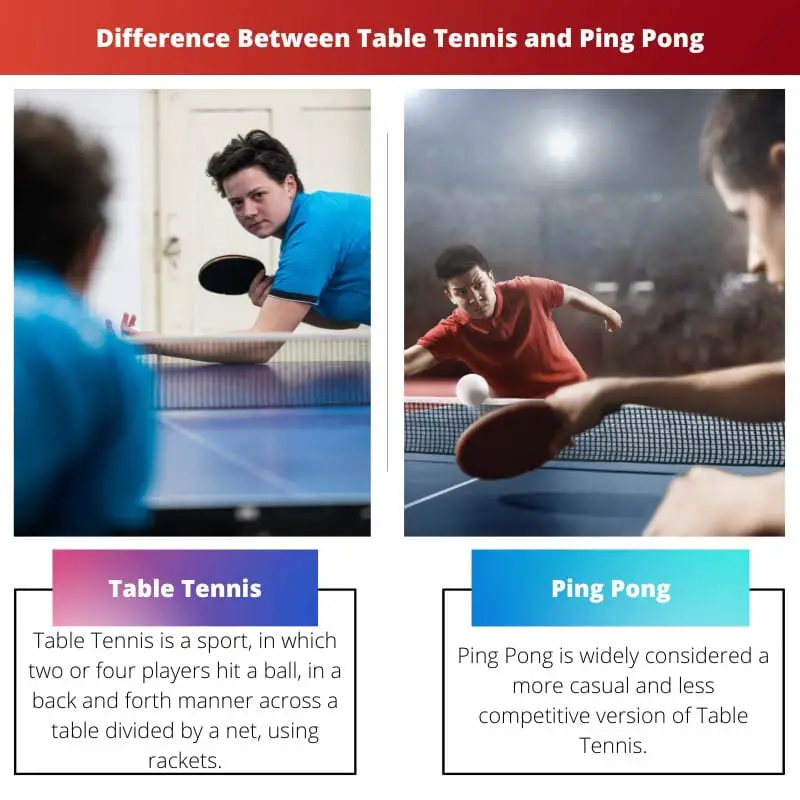 Difference Between Table Tennis and Ping Pong