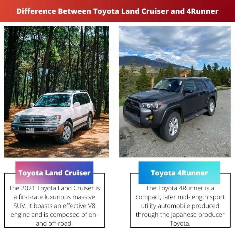Difference Between Toyota Land Cruiser and 4Runner