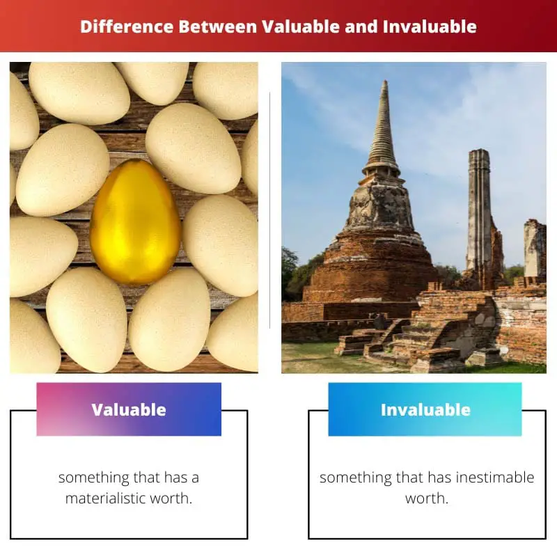 Difference Between Valuable and Invaluable