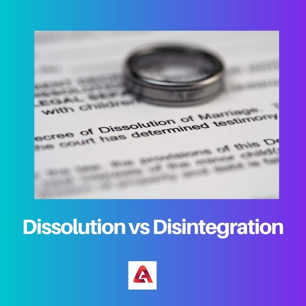 Dissolution vs Disintegration