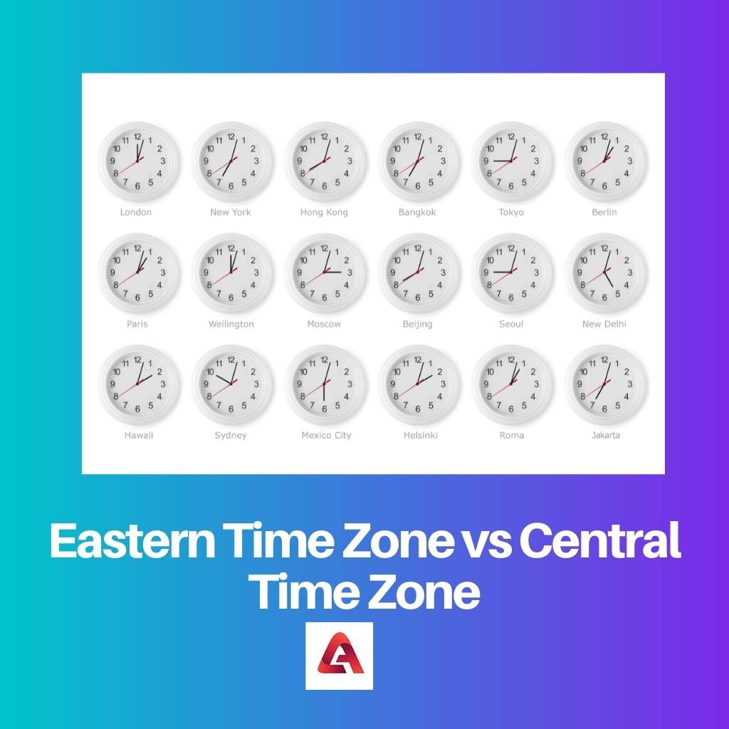 Eastern Time Zone vs Central Time Zone