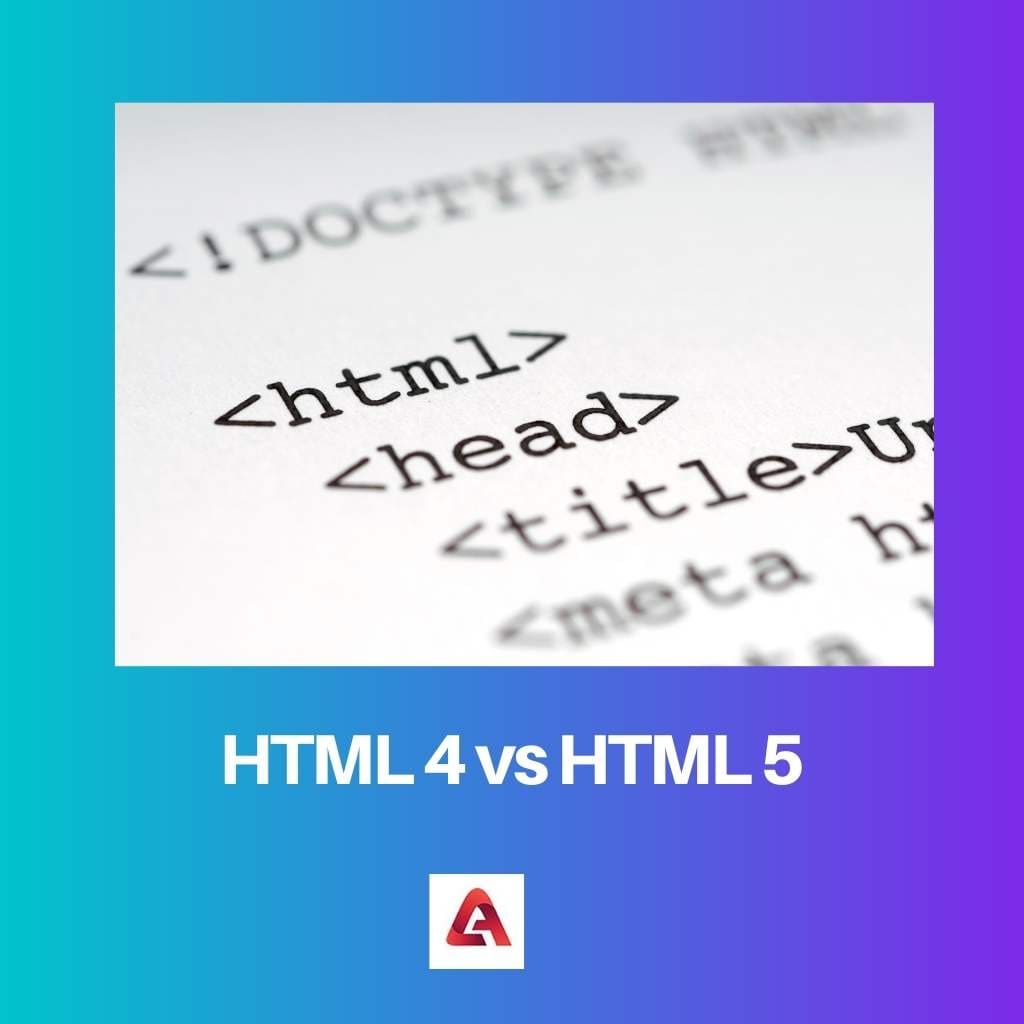 HTML 4 vs HTML 5