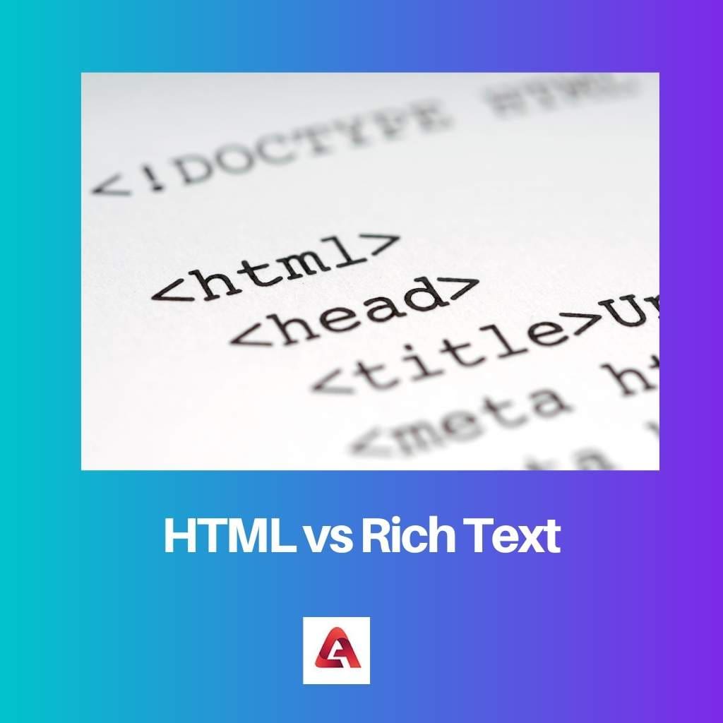 HTML vs Rich