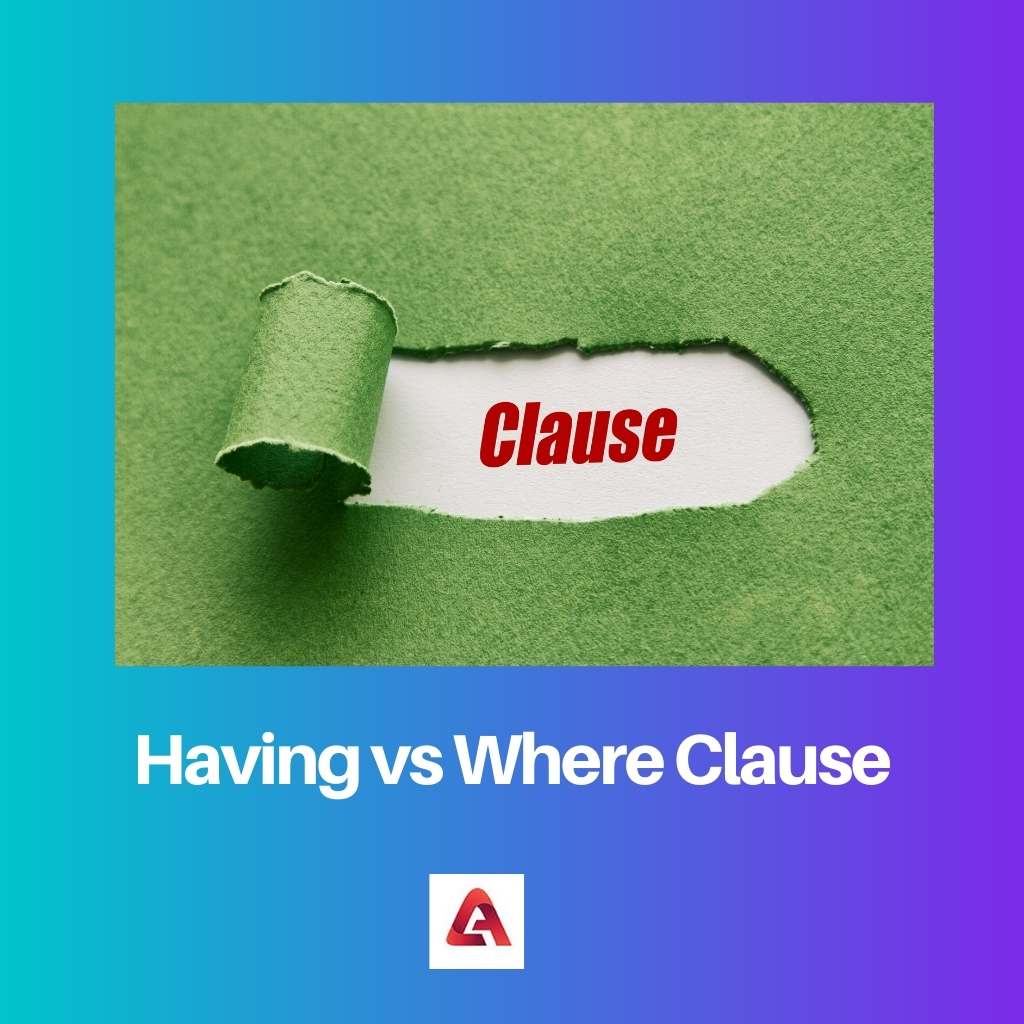 Having vs Where Clause
