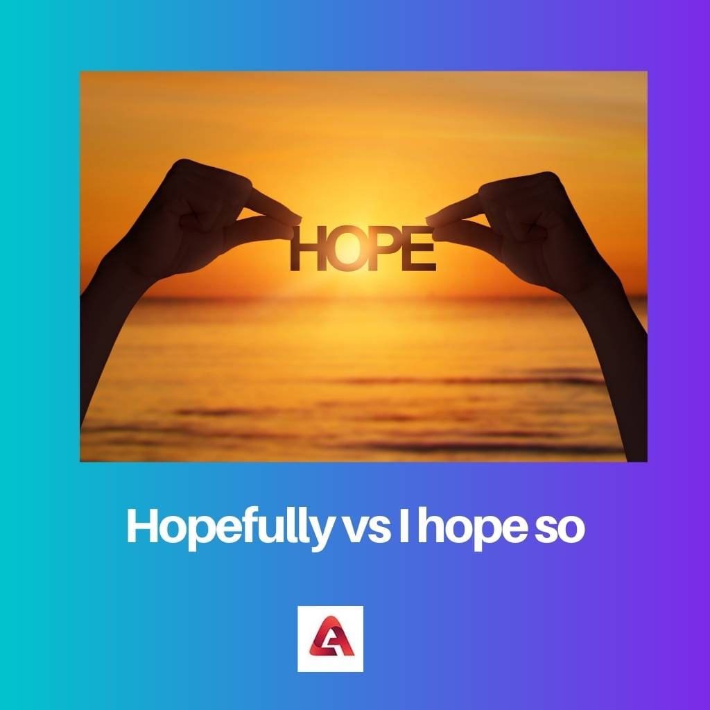 Hopefully vs I hope so