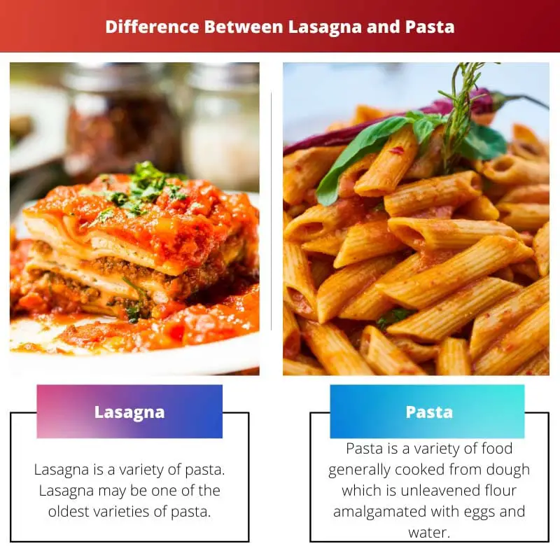 Lasagna vs Pasta – Difference Between Lasagna and Pasta