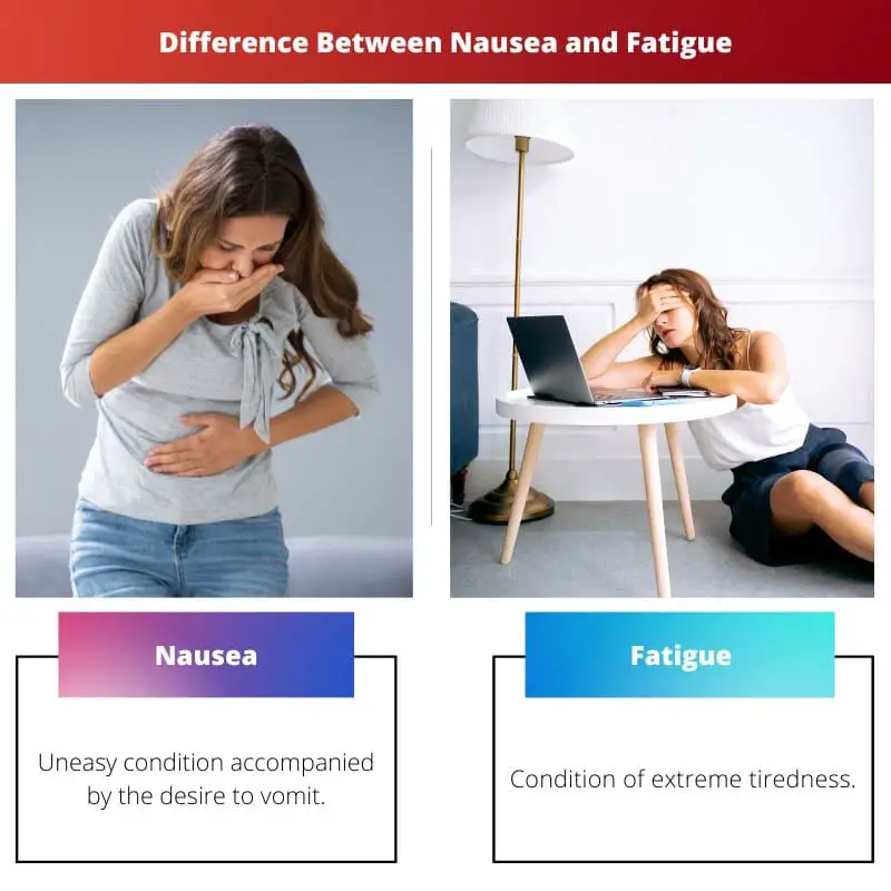 Nausea vs Fatigue – Difference Between Nausea and Fatigue