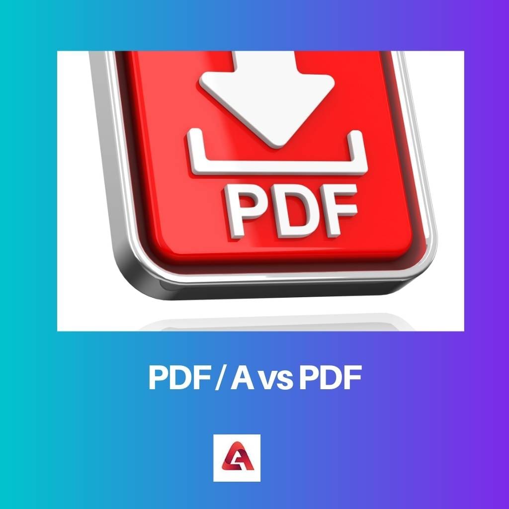 PDF A vs PDF