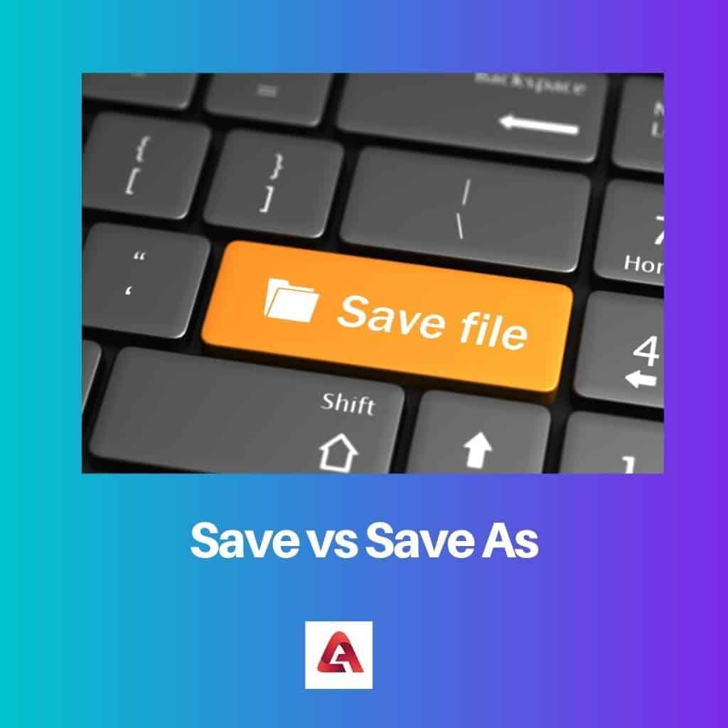 Save Vs Save As Difference And Comparison