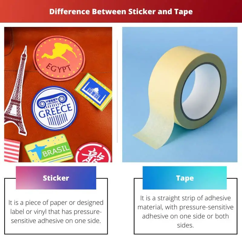 Sticker vs Tape – Difference Between Sticker and Tape