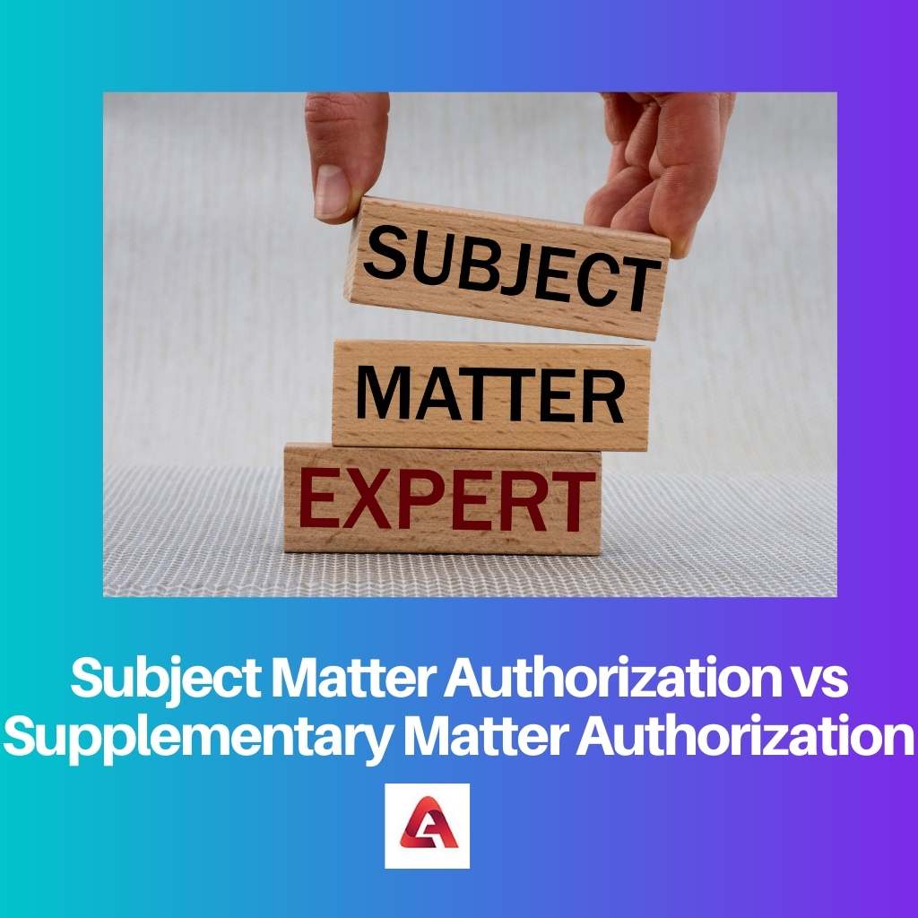 Subject Matter Authorization vs Supplementary Matter Authorization