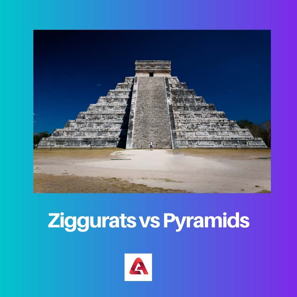 difference between ziggurat and pyramid