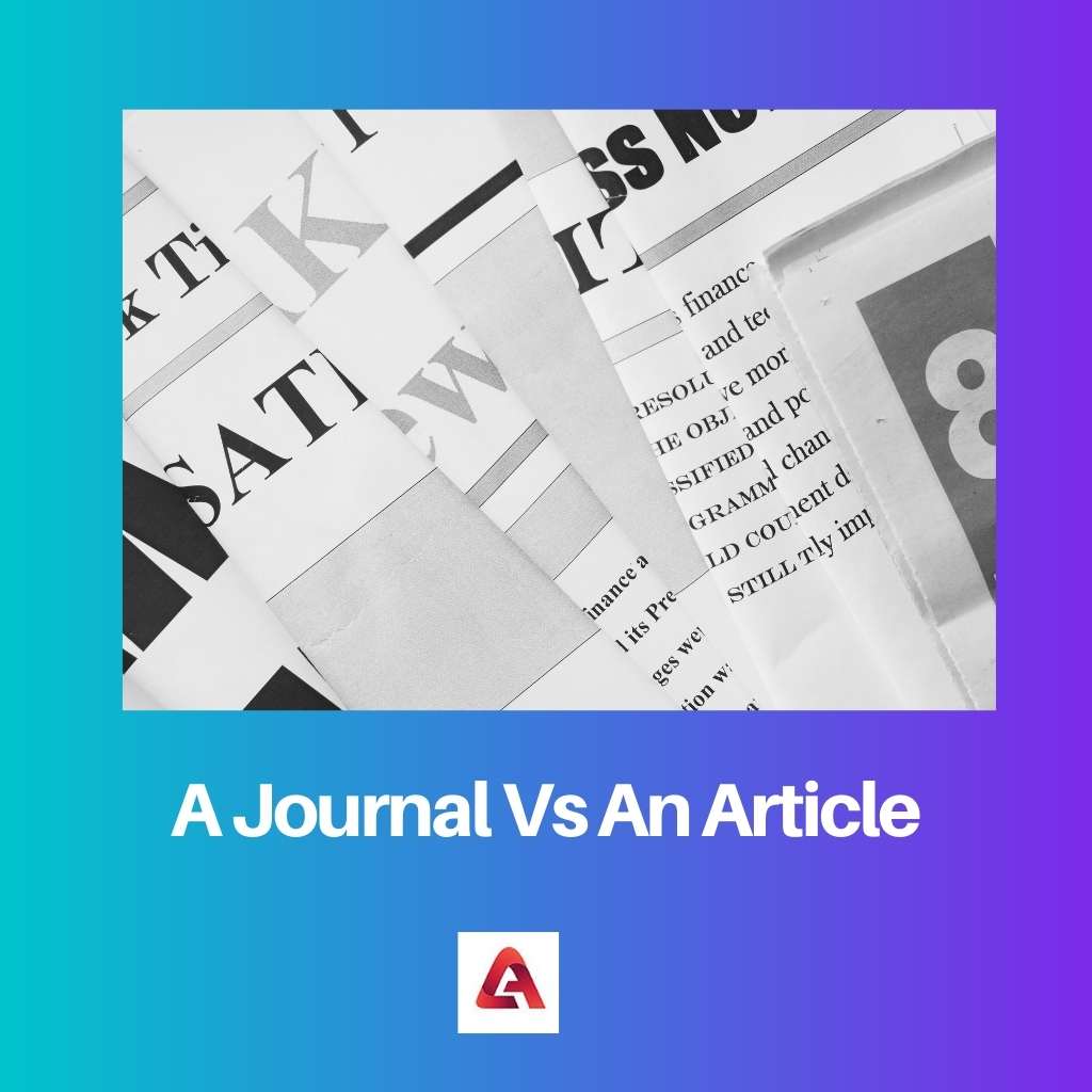 A Journal Vs An Article