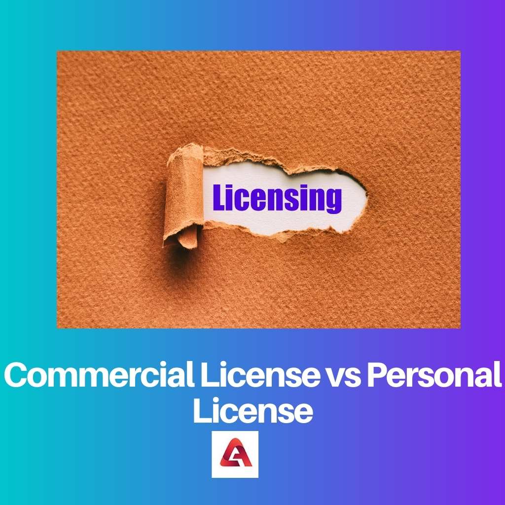 Commercial License vs Personal License