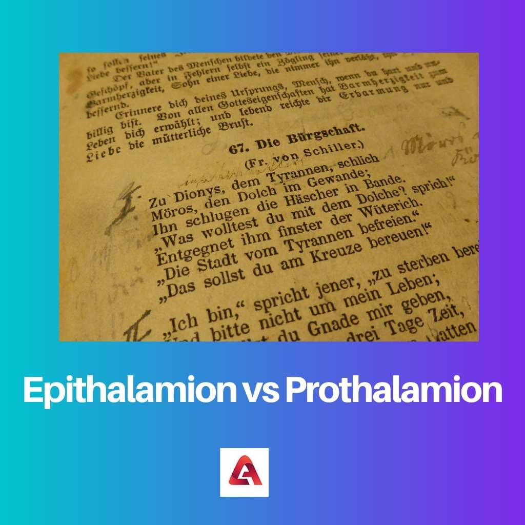 Epithalamion vs Prothalamion