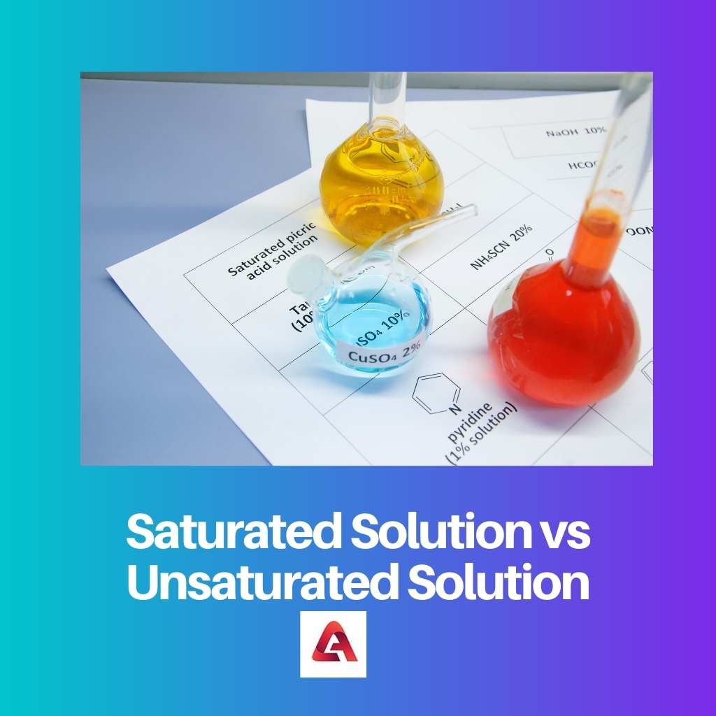 Saturated Solution vs Unsaturated Solution