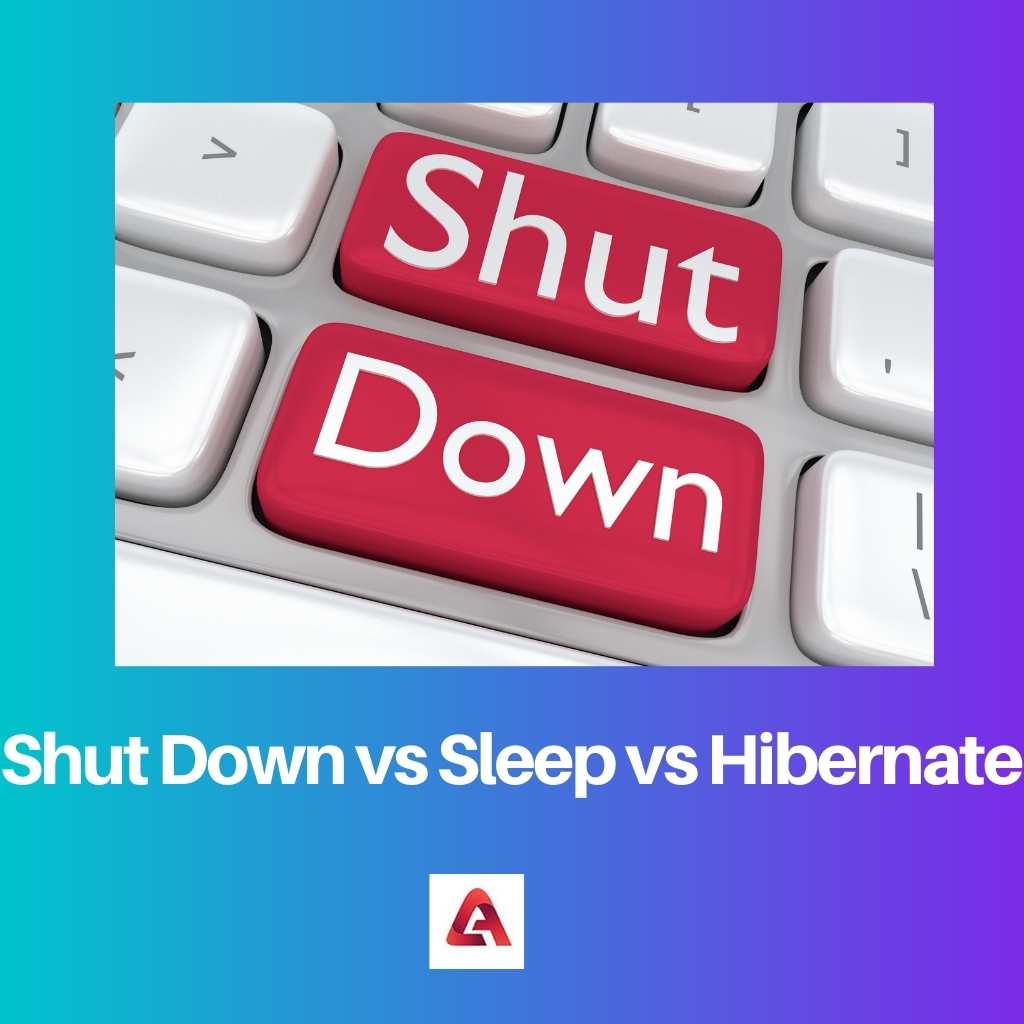 Shut Down vs Sleep vs Hibernate