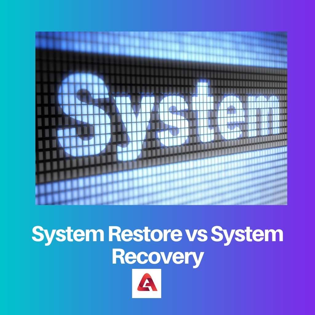 System Restore vs System Recovery