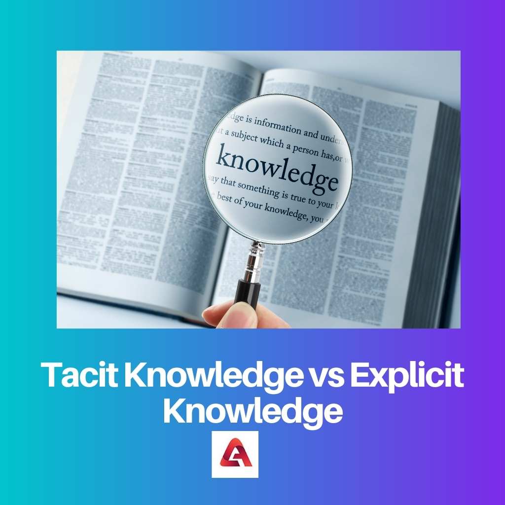 Tacit Knowledge vs Explicit Knowledge