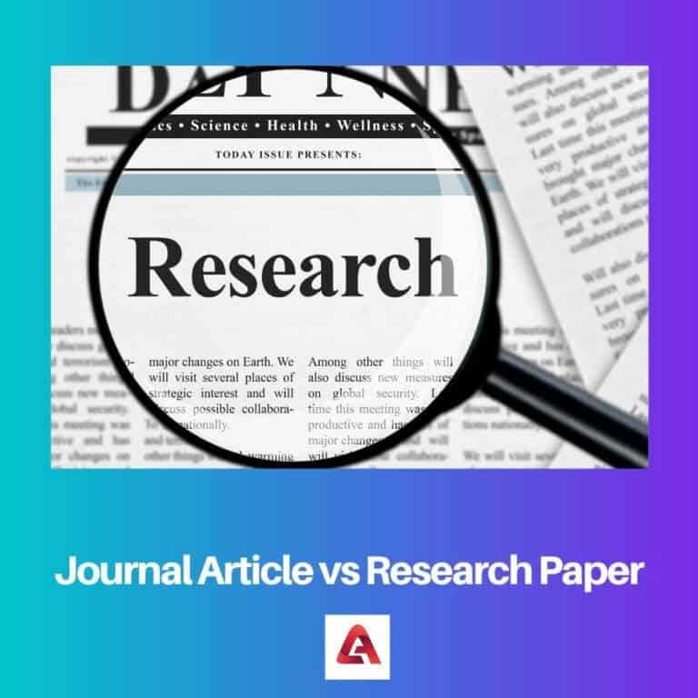 difference between journal article and research paper